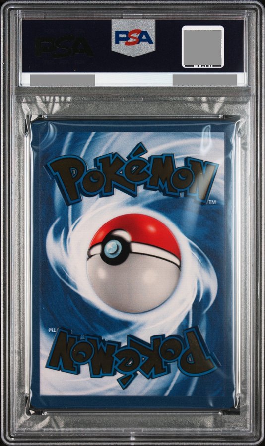 Back view of the slab showing Pokémon card back design.